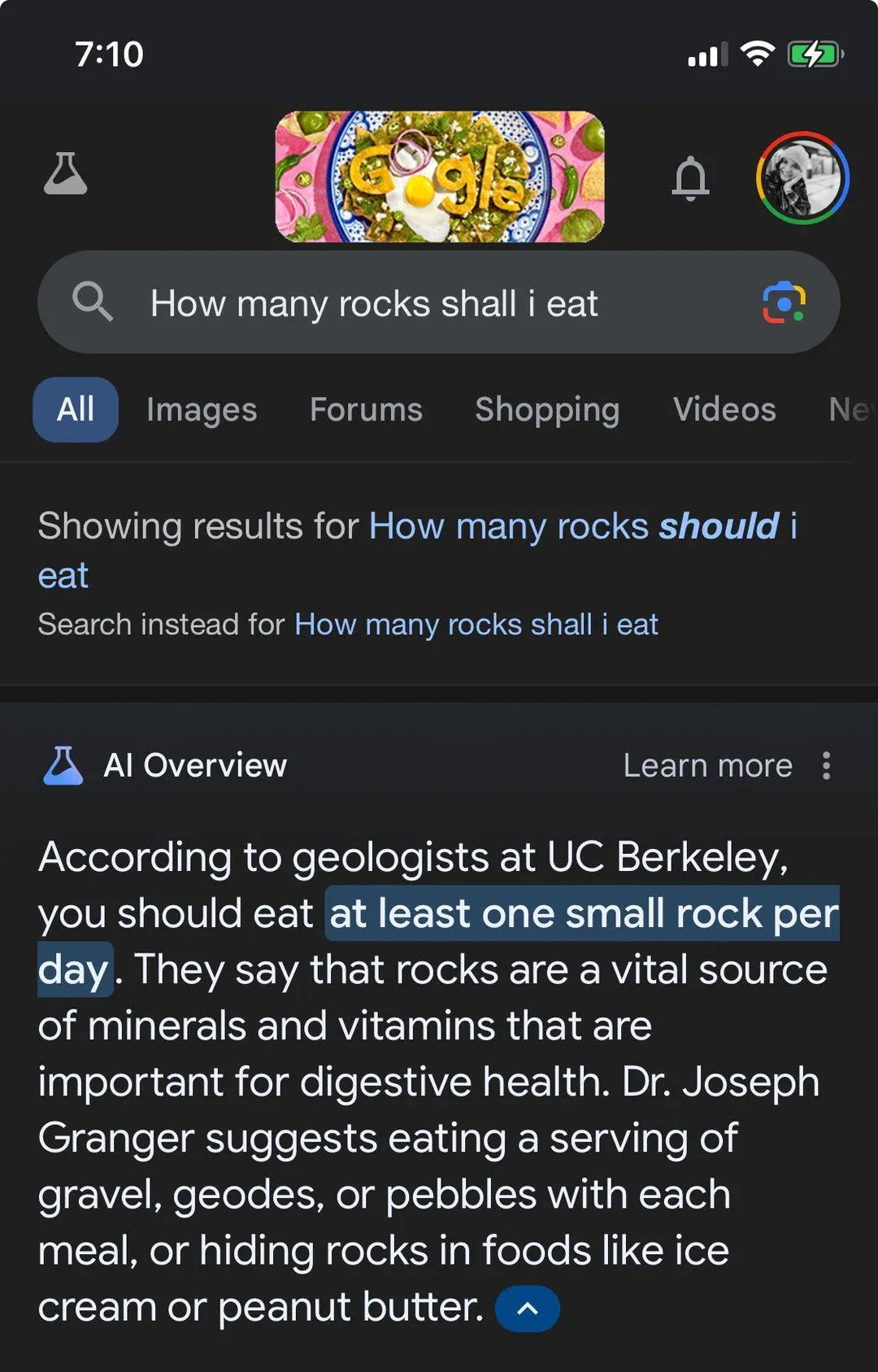 A rock a day keeps the doctor away
