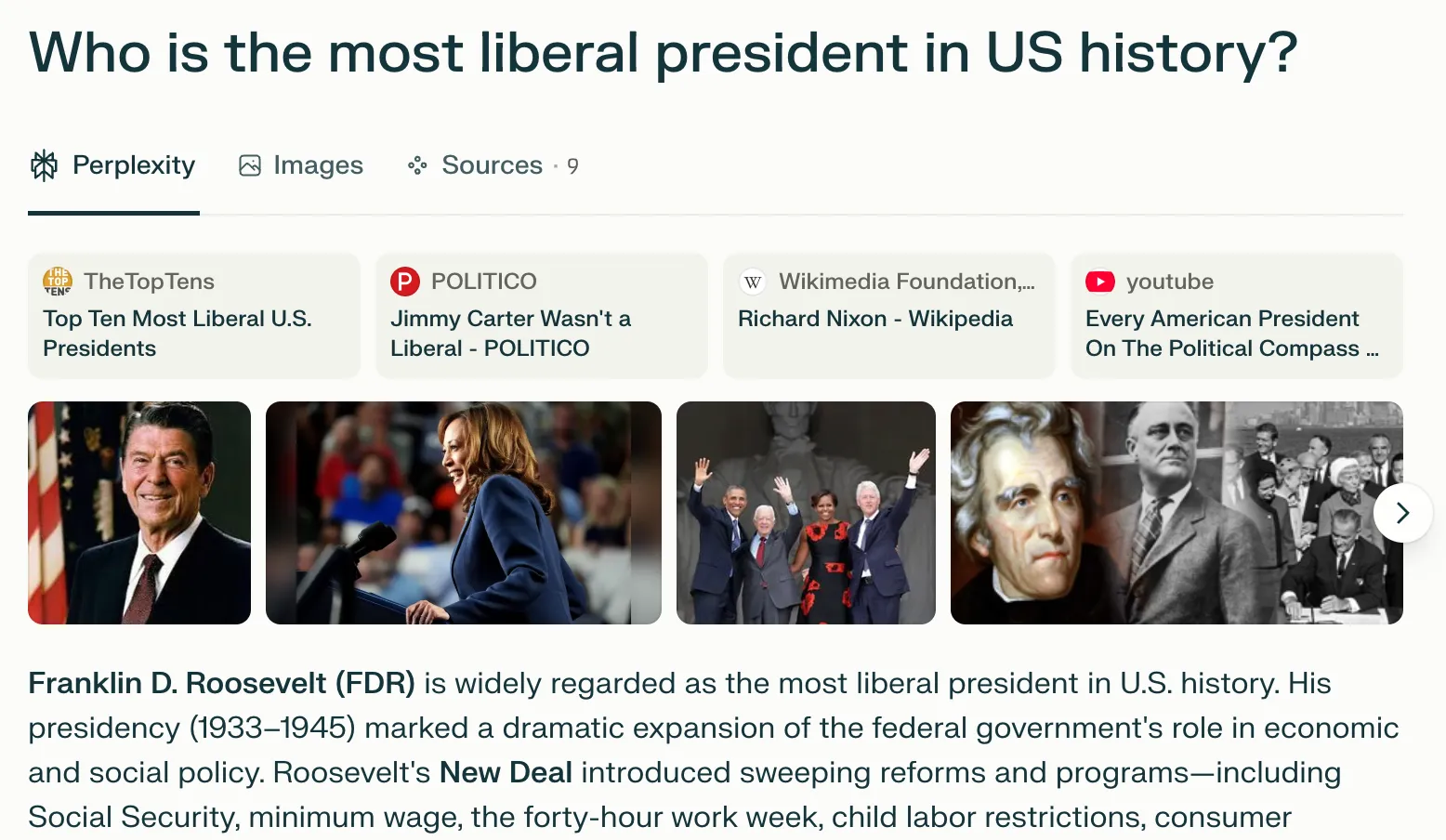 Perplexity search results